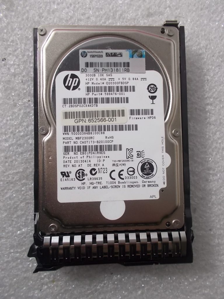 HP 653955-001 // EG0300FBDSP 300GB 10K RPM 6 GB/s SAS 2.5