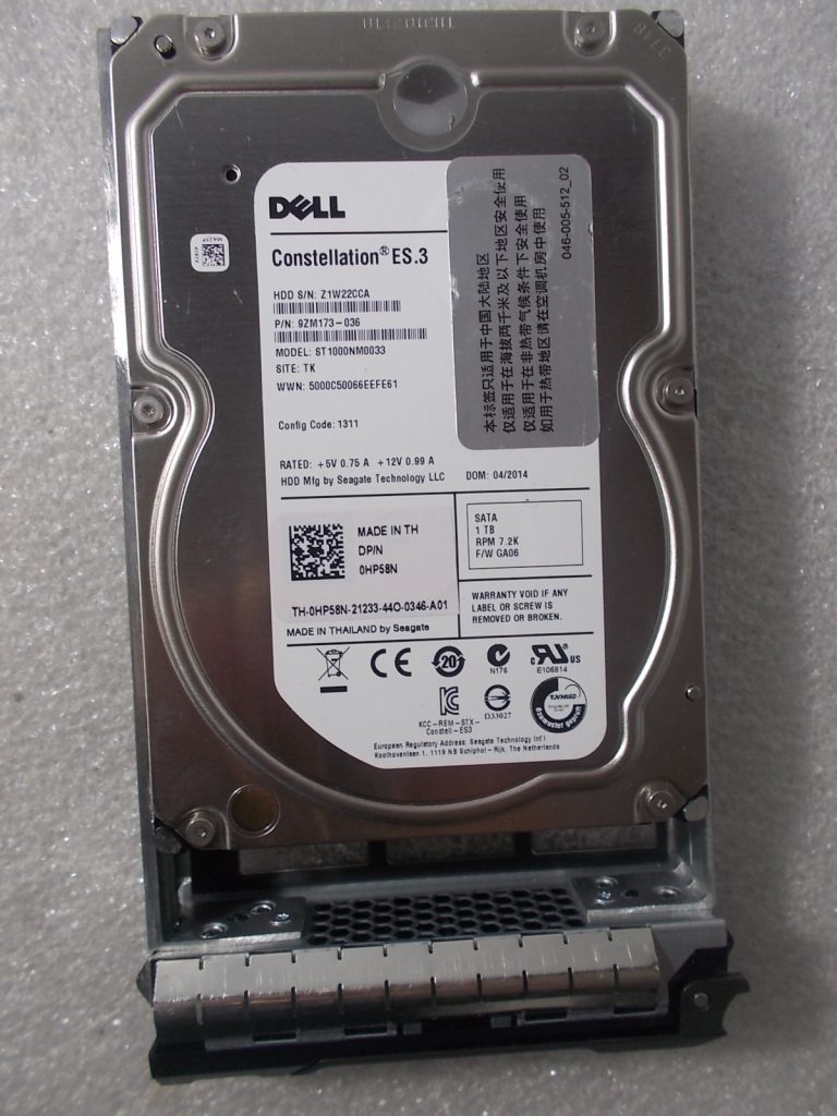 Dell EqualLogic ST31000524NS Seagate 1TB 7.2K 3.5" 3G SATA HDD with PS6000 Tray 